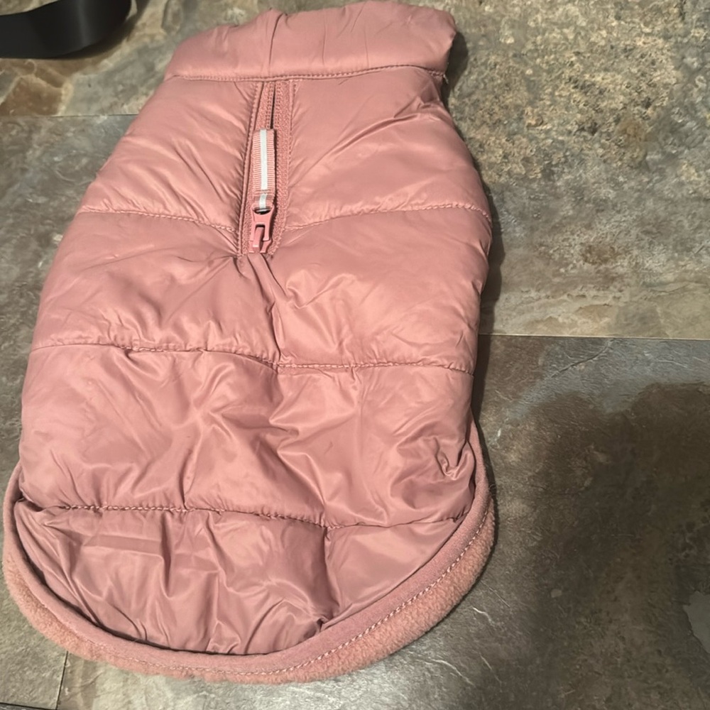Small Dusty Rose Pink Puffy Dog Coat